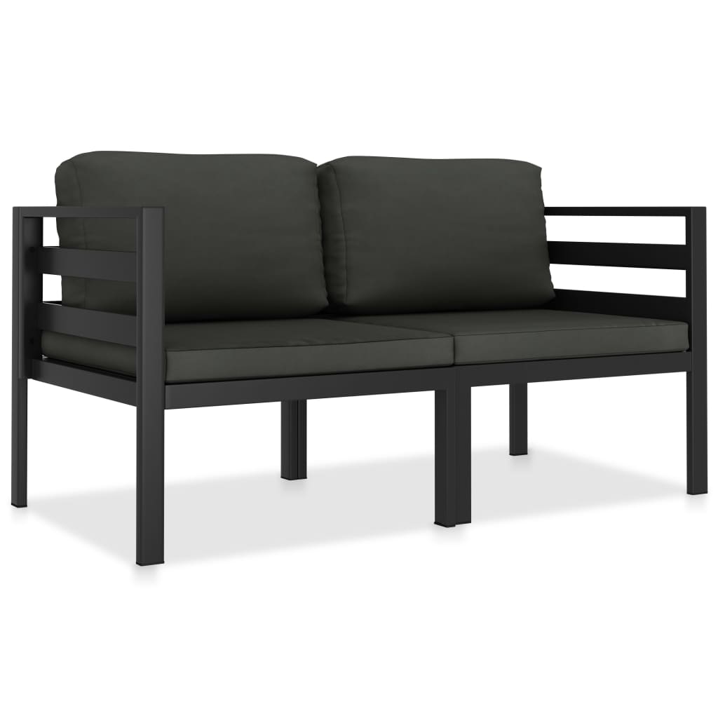 Salon de jardin 2 pcs avec coussins Aluminium Anthracite - XIOS