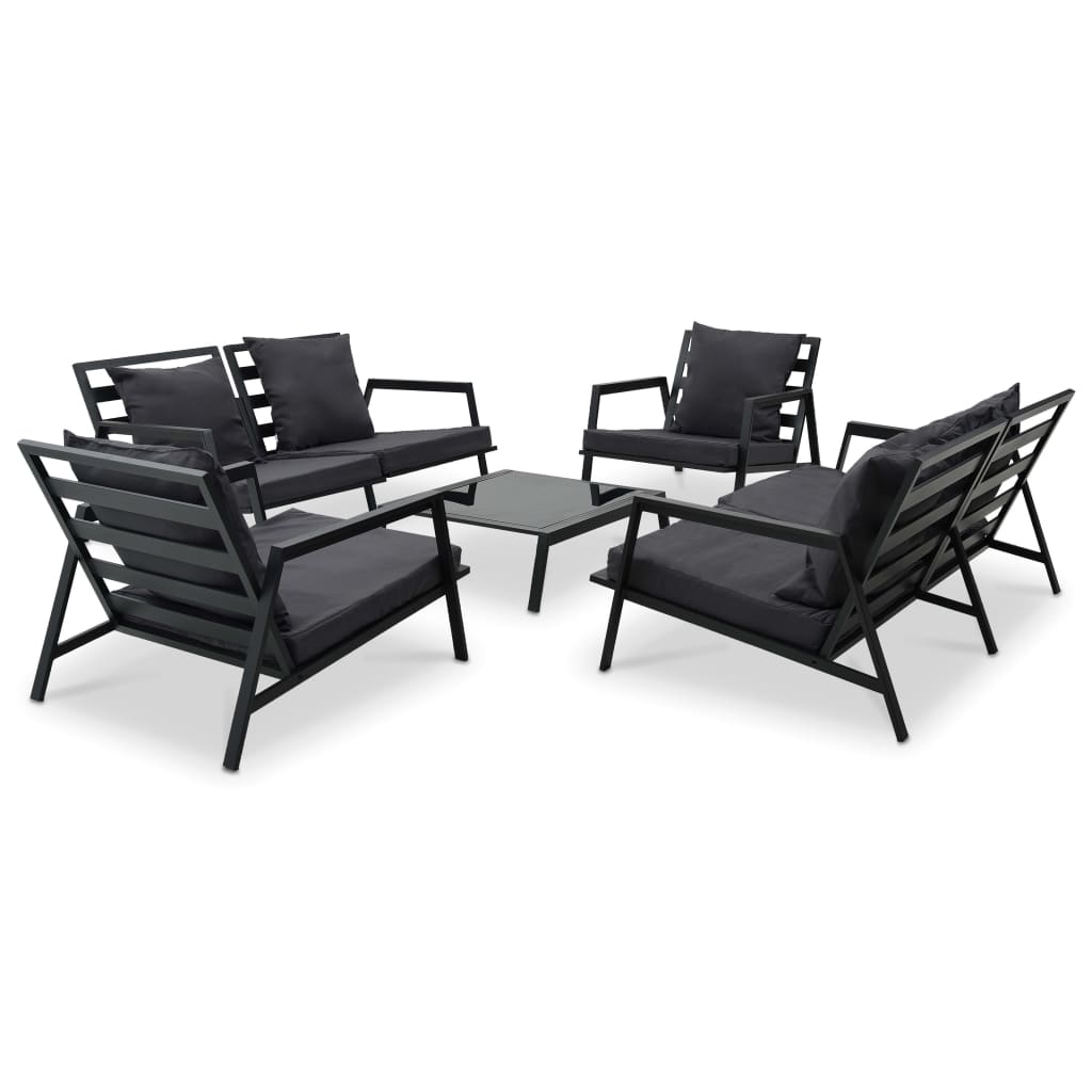 Salon de jardin 5 pcs avec coussins Aluminium Gris foncé - XIOS