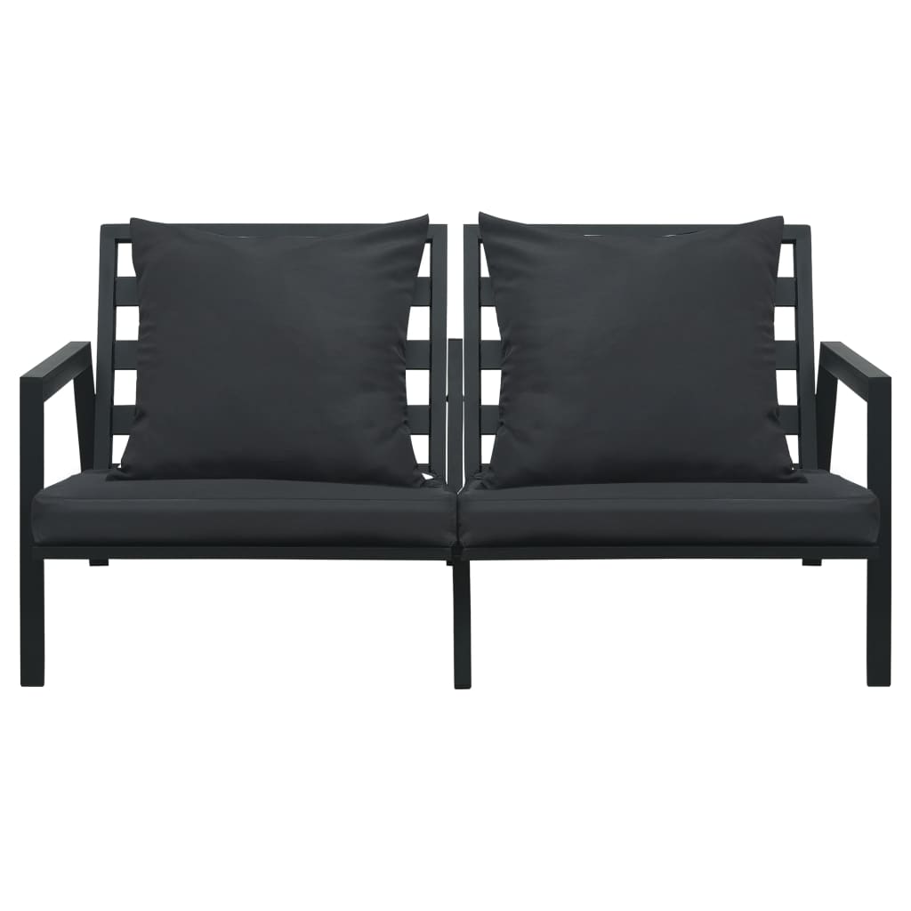 Salon de jardin 5 pcs avec coussins Aluminium Gris foncé - XIOS