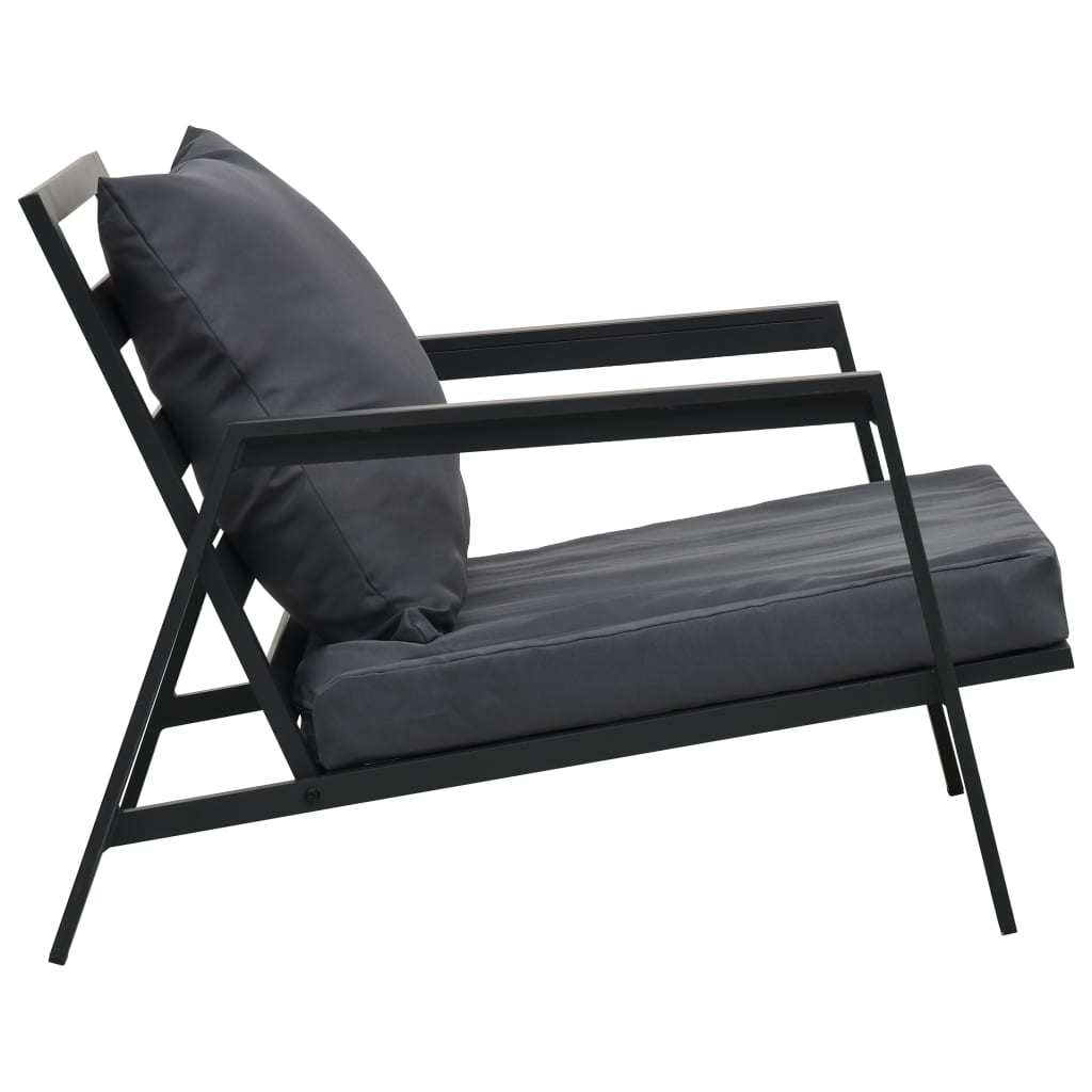 Salon de jardin 5 pcs avec coussins Aluminium Gris foncé - XIOS