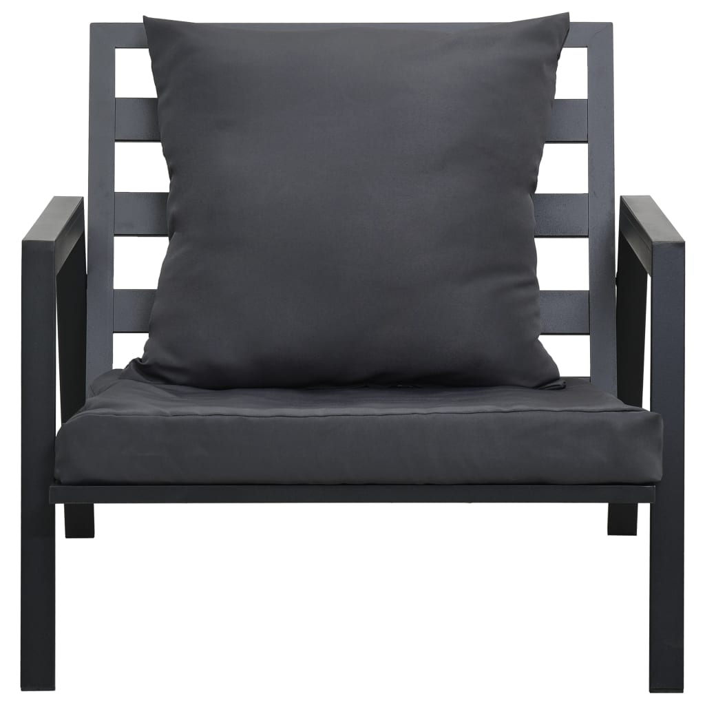 Salon de jardin 5 pcs avec coussins Aluminium Gris foncé - XIOS