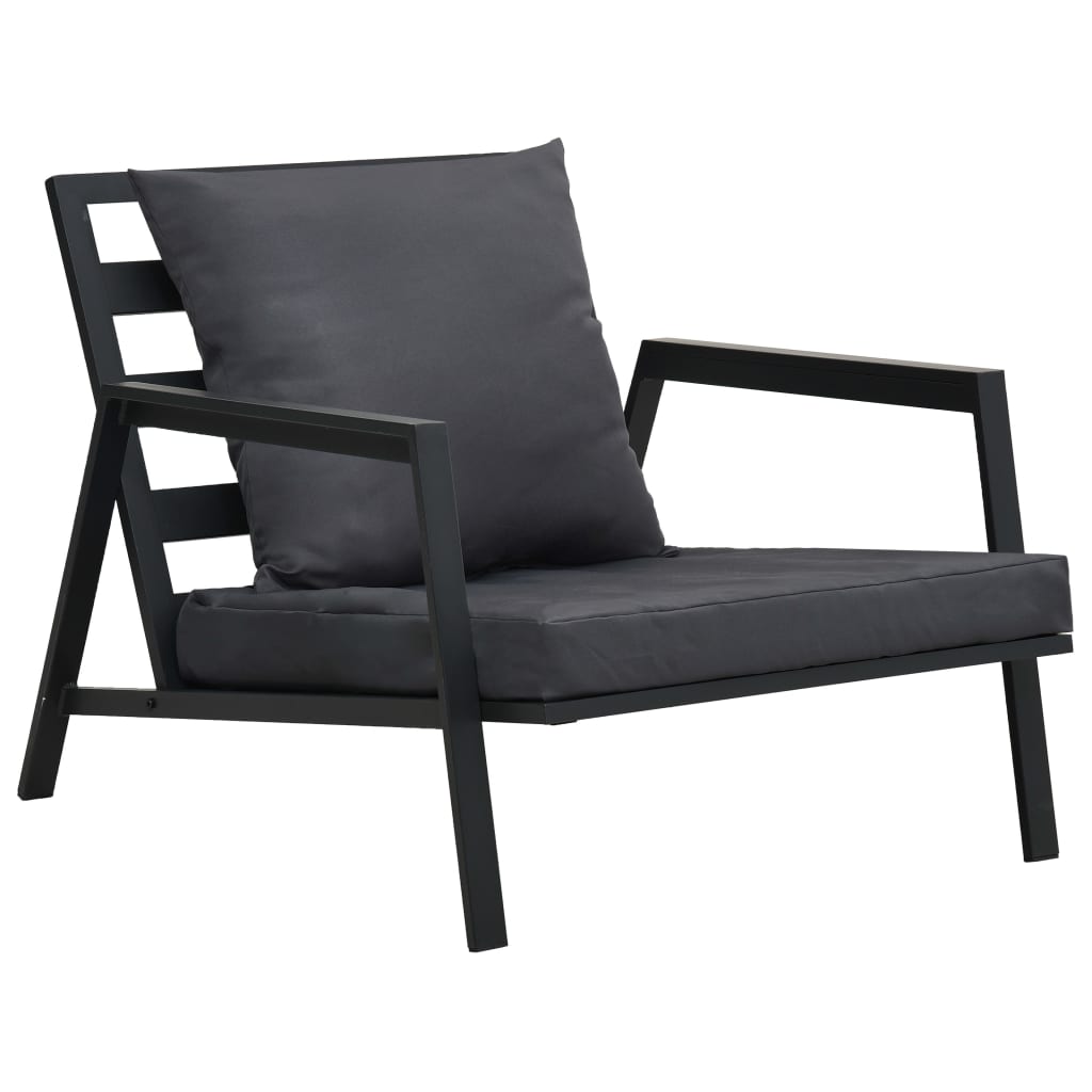 Salon de jardin 4 pcs avec coussins Aluminium Gris foncé - XIOS