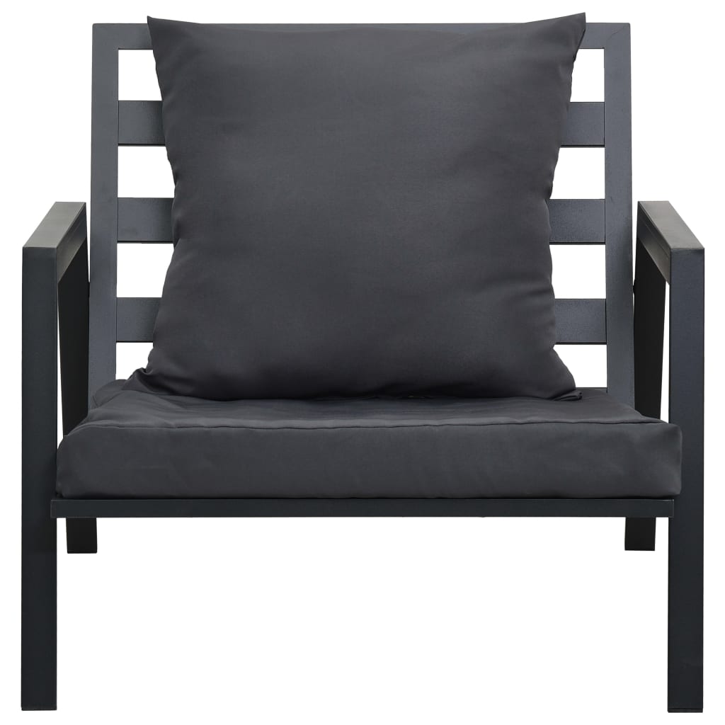 Salon de jardin 4 pcs avec coussins Aluminium Gris foncé - XIOS