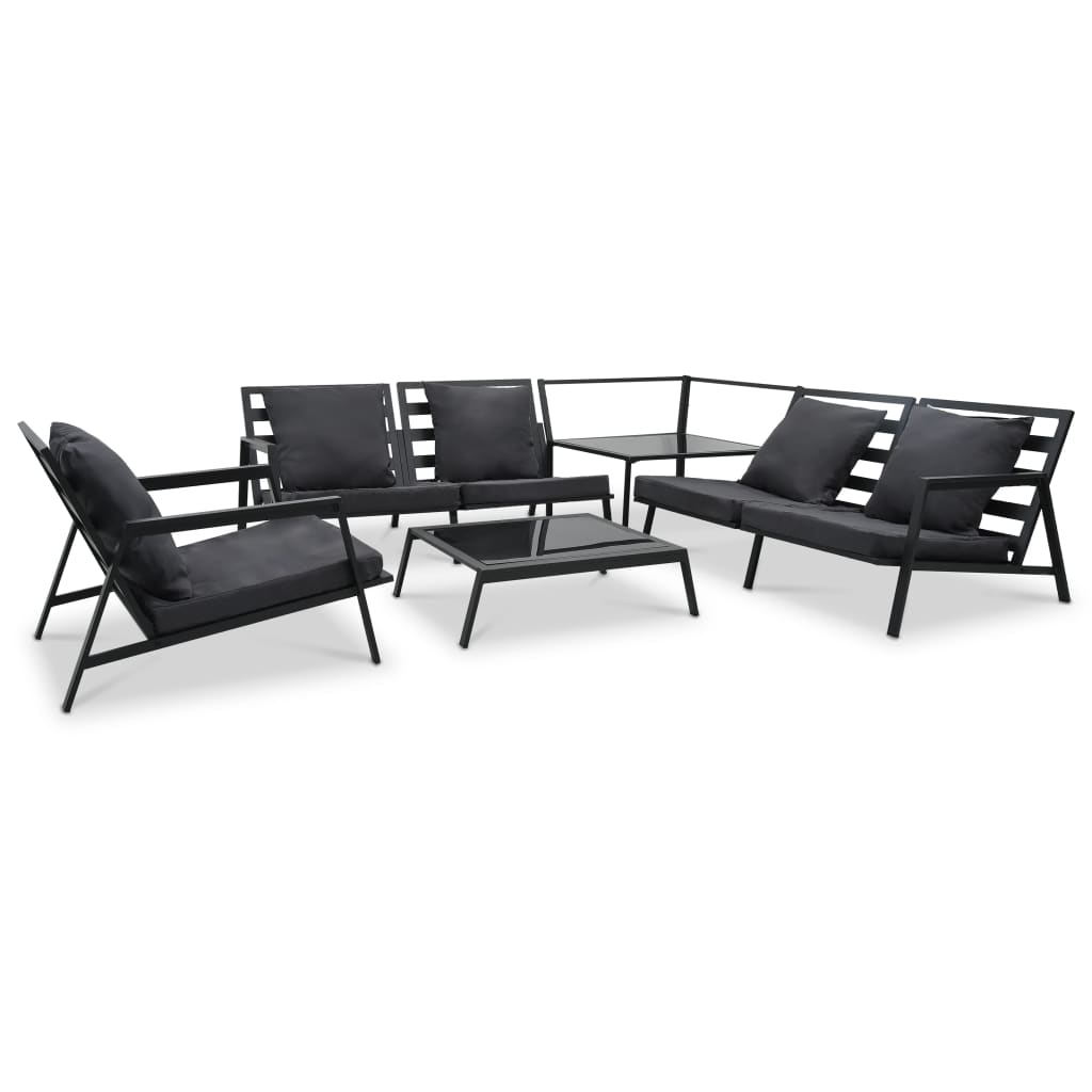 Salon de jardin 5 pcs avec coussins Aluminium Gris foncé - XIOS
