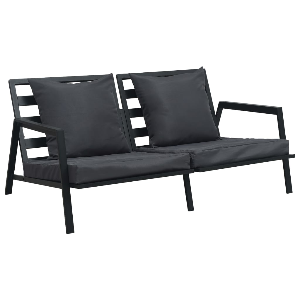 Salon de jardin 5 pcs avec coussins Aluminium Gris foncé - XIOS