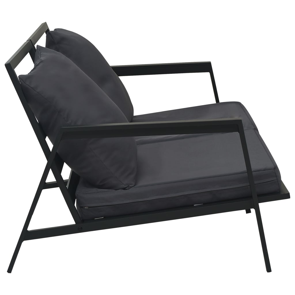 Salon de jardin 5 pcs avec coussins Aluminium Gris foncé - XIOS