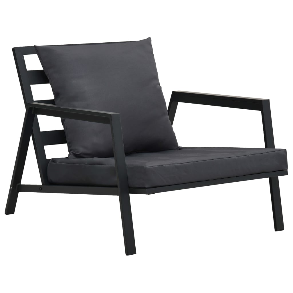 Salon de jardin 5 pcs avec coussins Aluminium Gris foncé - XIOS