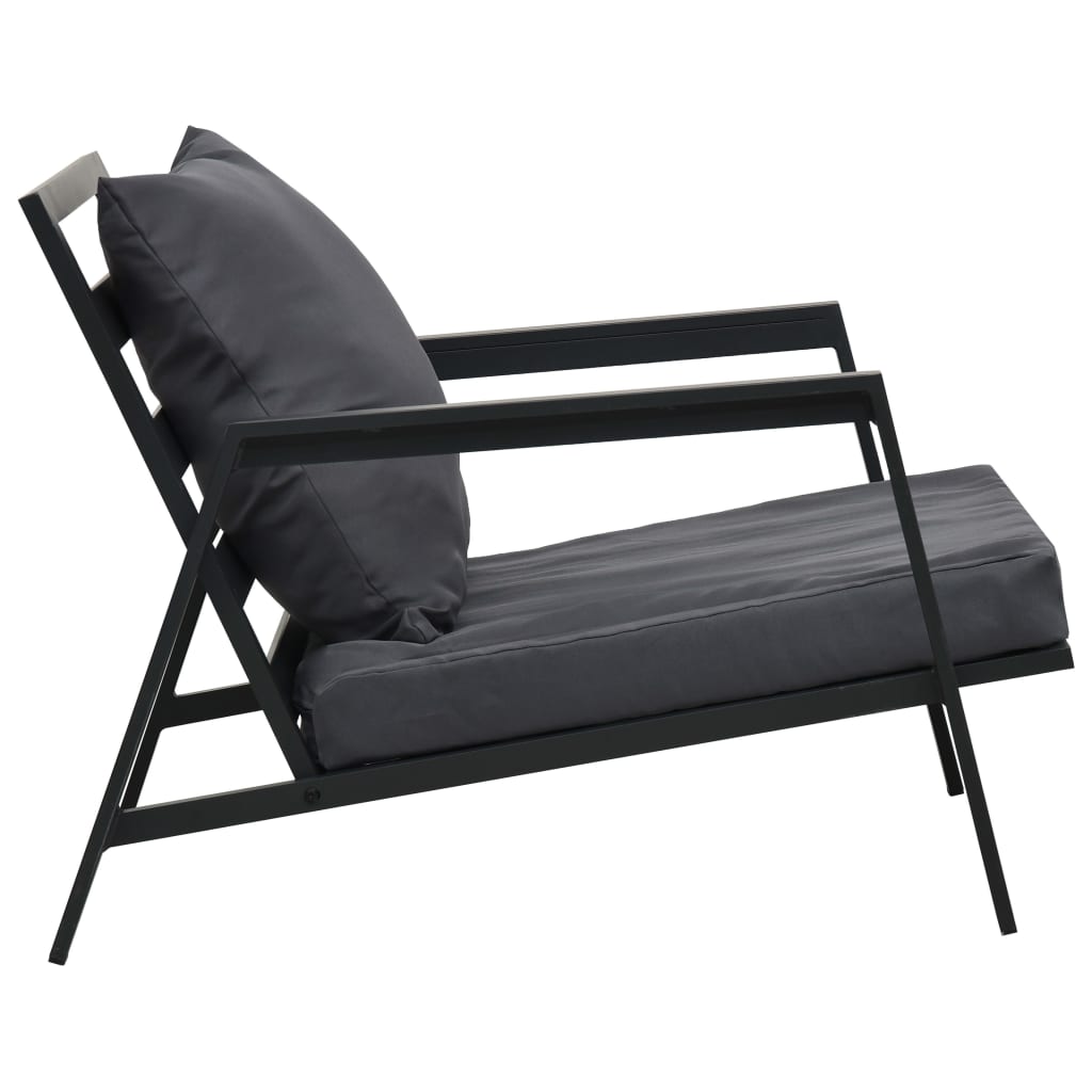 Salon de jardin 5 pcs avec coussins Aluminium Gris foncé - XIOS