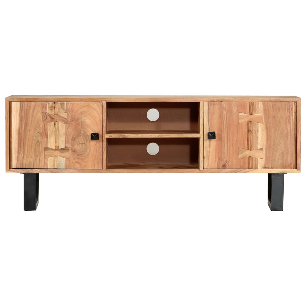 Meuble TV 118x30x45 cm Bois d'acacia massif - XIOS