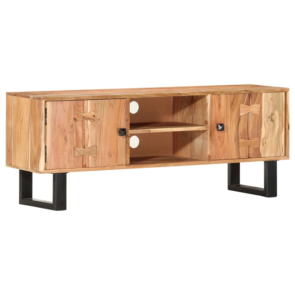Meuble TV 118x30x45 cm Bois d'acacia massif - XIOS