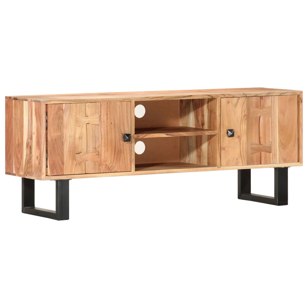 Meuble TV 118x30x45 cm Bois d'acacia massif - XIOS