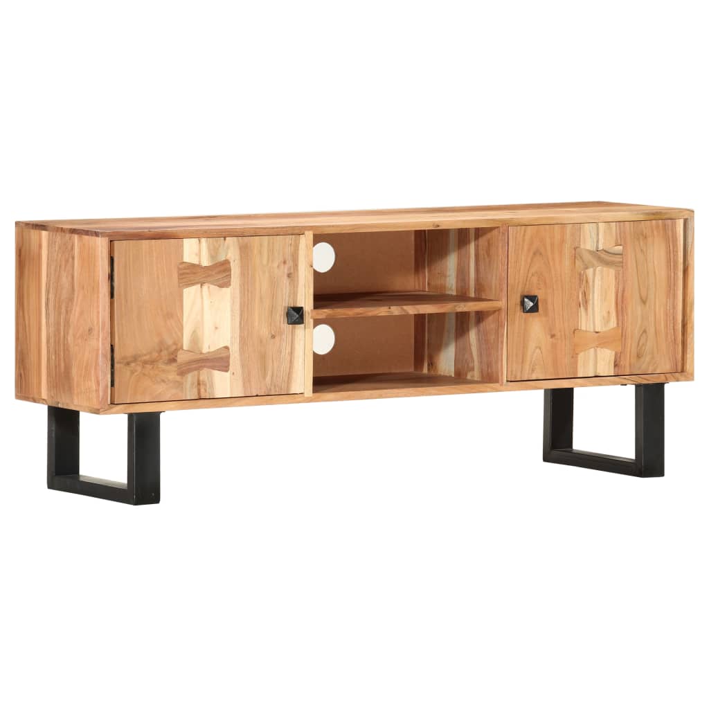 Meuble TV 118x30x45 cm Bois d'acacia massif - XIOS