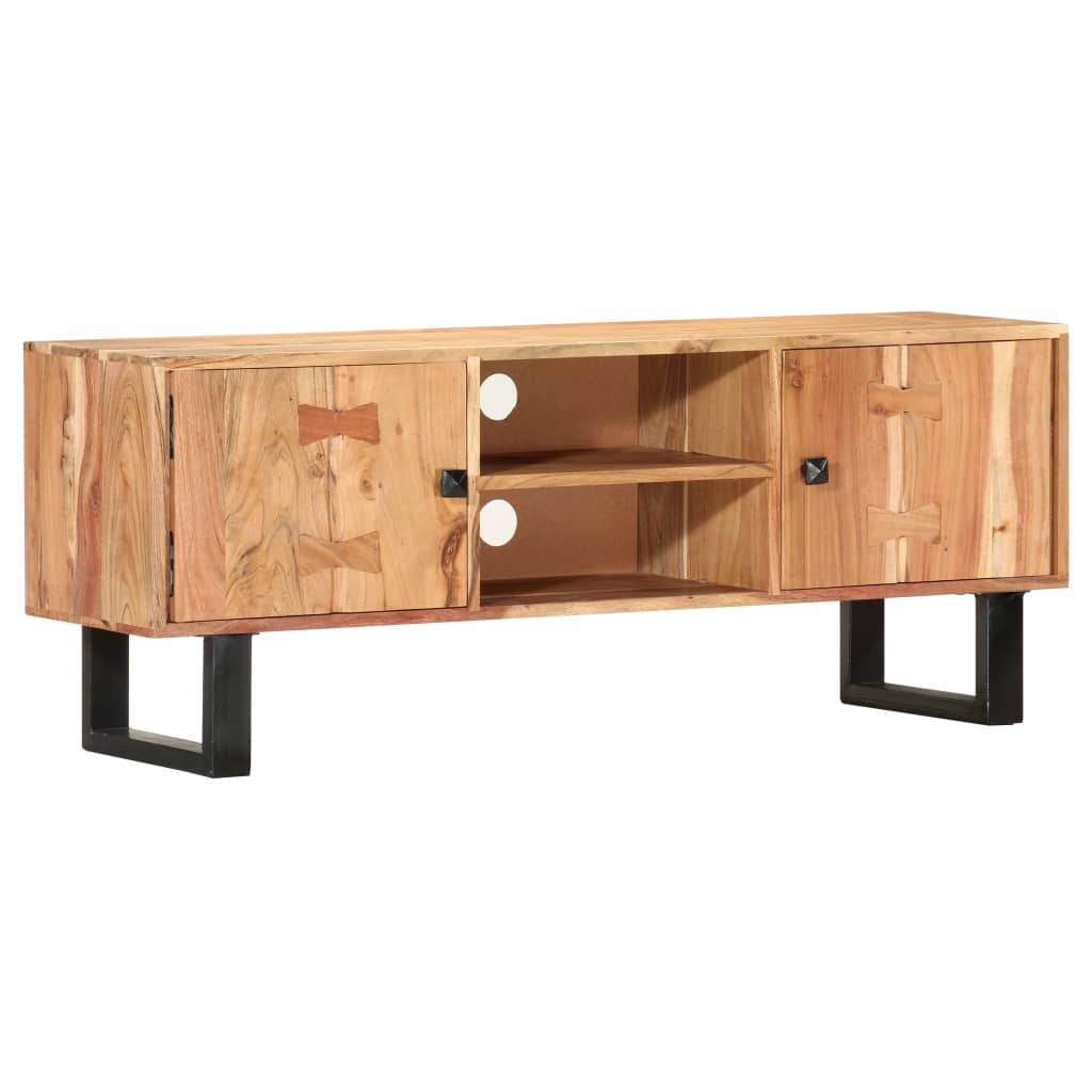 Meuble TV 118x30x45 cm Bois d'acacia massif - XIOS