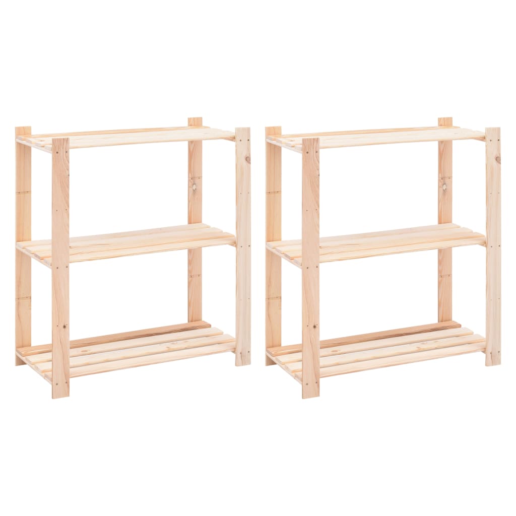 Étagères de rangement à 3 niveaux 2 pcs 80x38x90 cm Pin 150 kg - XIOS