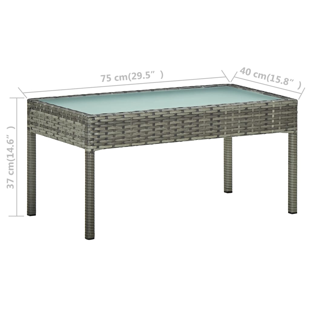 Salon de jardin 4 pcs avec coussins résine tressée gris - XIOS