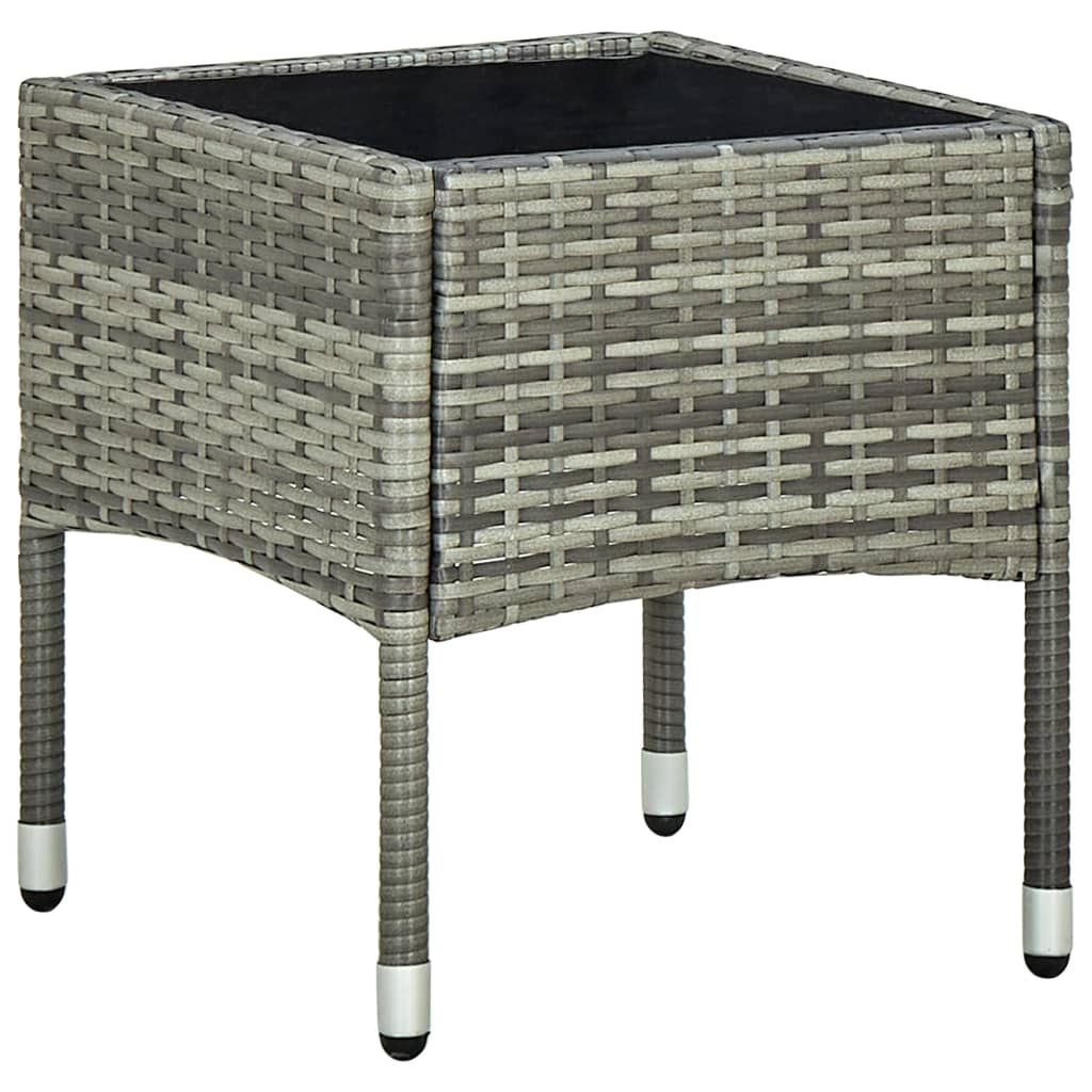 Ensemble de bistro 3 pcs avec coussins Résine tressée Gris - XIOS