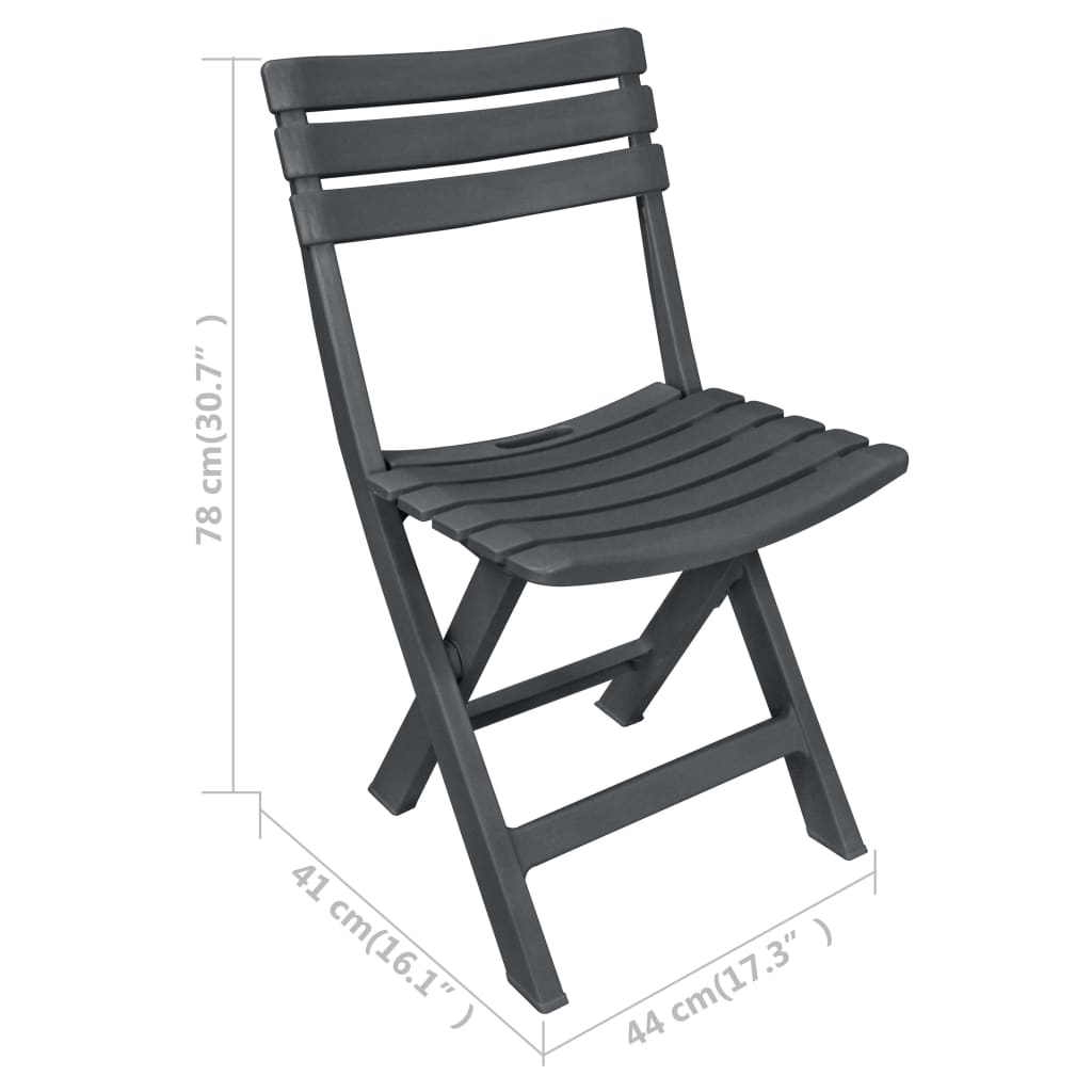 Ensemble de bistro pliable 3 pcs Plastique Anthracite - XIOS
