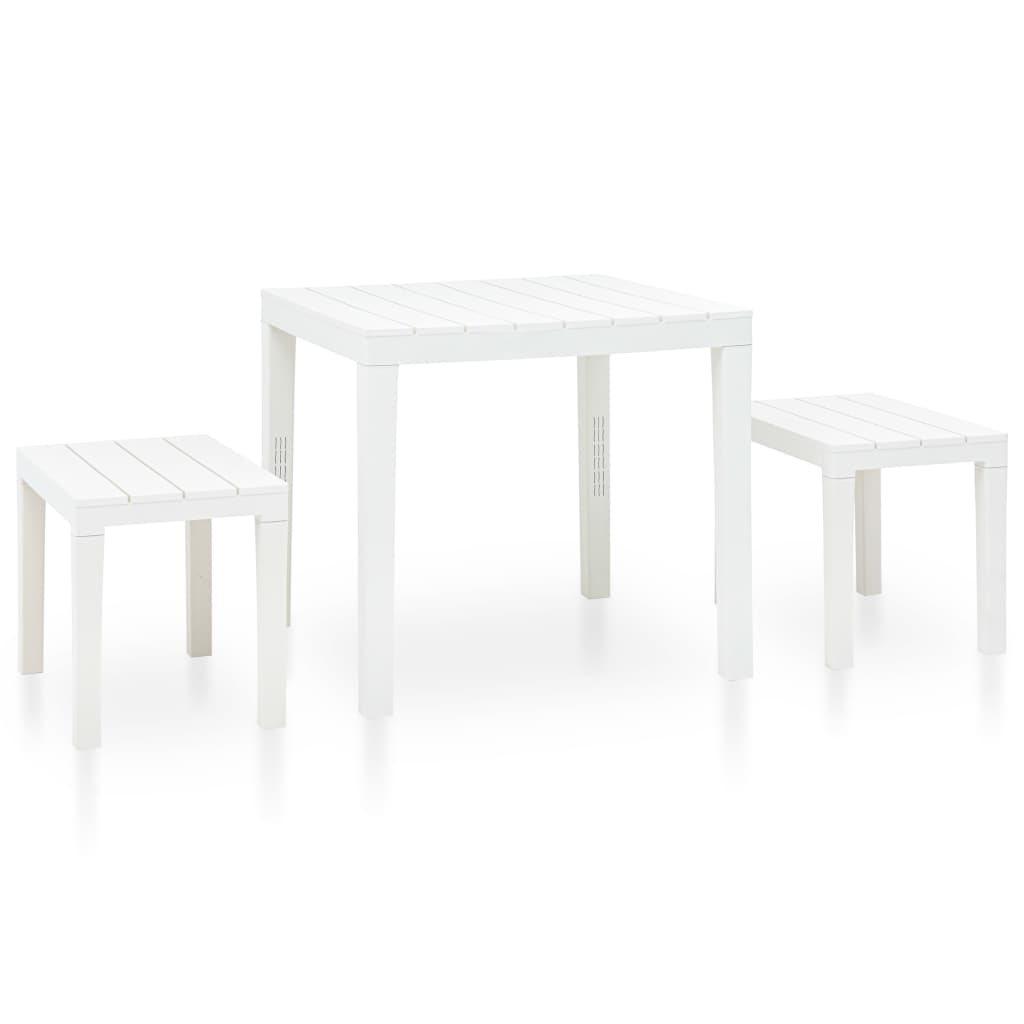 Table de jardin avec 2 bancs Plastique Blanc - XIOS
