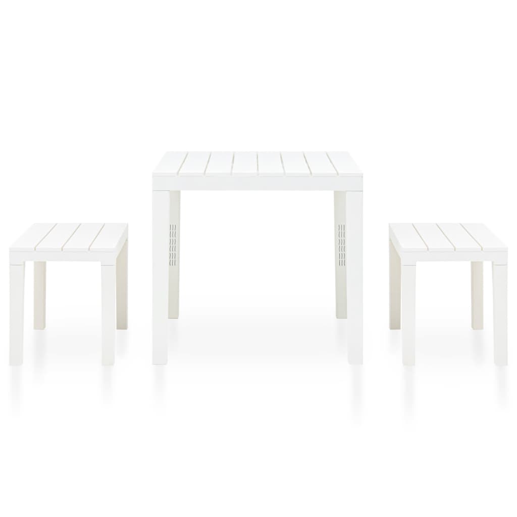 Table de jardin avec 2 bancs Plastique Blanc - XIOS
