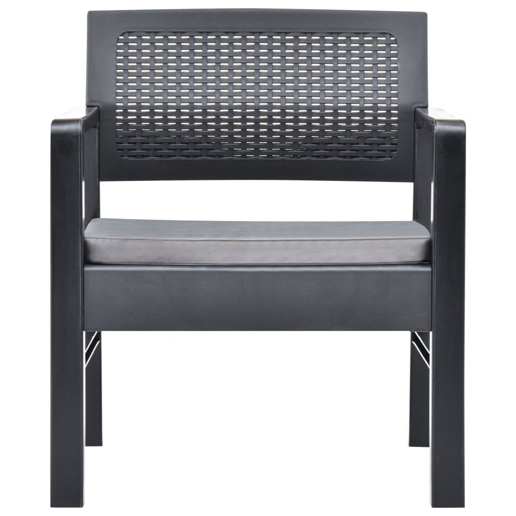 Salon de jardin 3 pcs Plastique Anthracite - XIOS