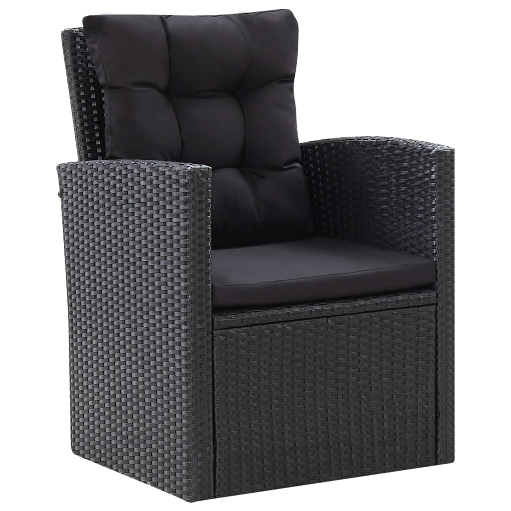 Salon de jardin 6 pcs avec coussins Résine tressée Noir - XIOS