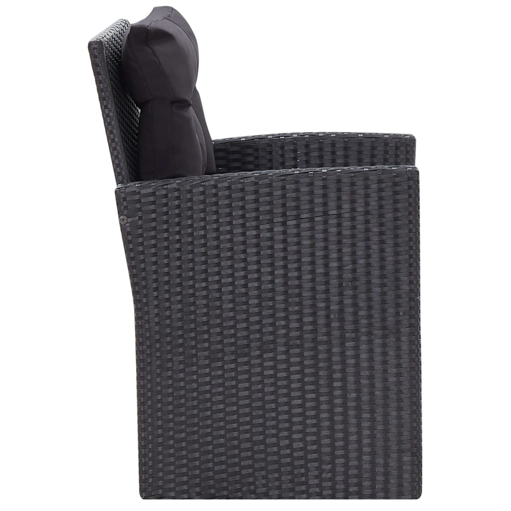 Salon de jardin 6 pcs avec coussins Résine tressée Noir - XIOS