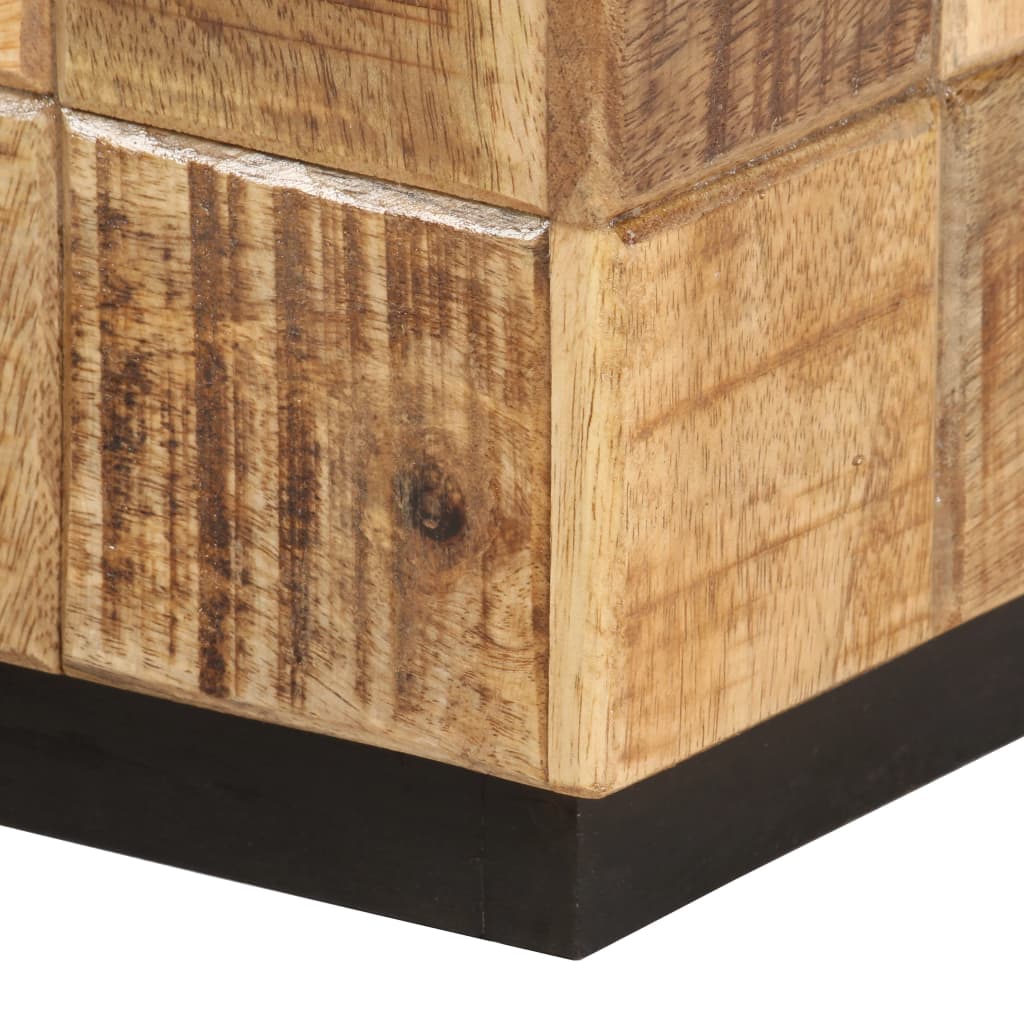 Tables basses 2 pcs avec design de blocs Bois de manguier brut