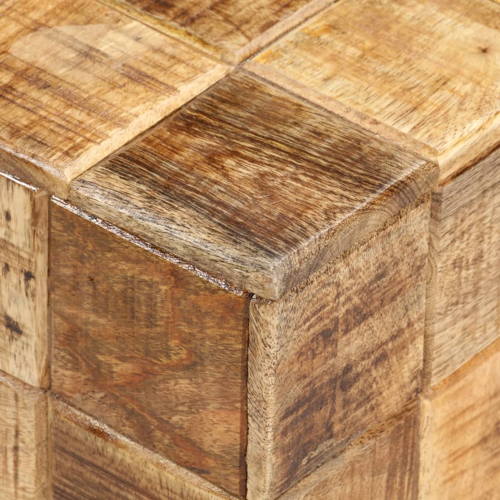 Tables basses 2 pcs avec design de blocs Bois de manguier brut