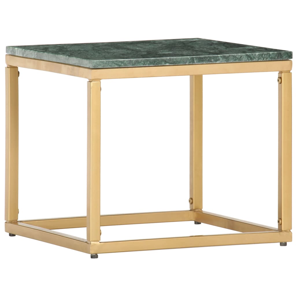 Table basse Vert 40x40x35 cm Pierre véritable et texture marbre - XIOS