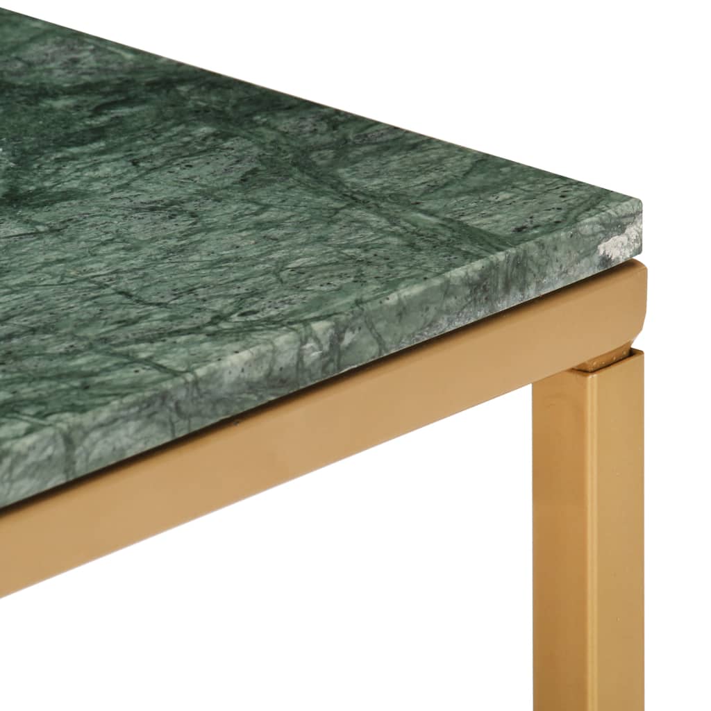 Table basse Vert 40x40x35 cm Pierre véritable et texture marbre - XIOS