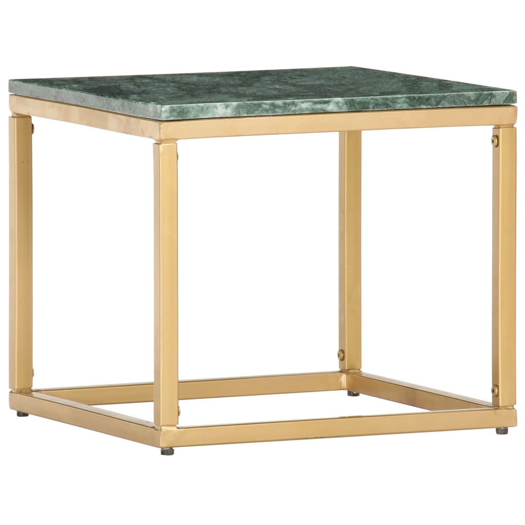 Table basse Vert 40x40x35 cm Pierre véritable et texture marbre - XIOS