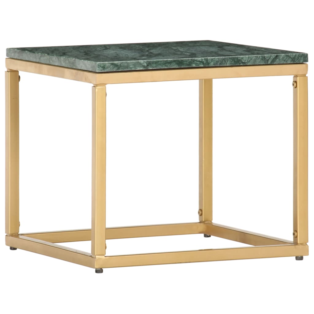 Table basse Vert 40x40x35 cm Pierre véritable et texture marbre - XIOS