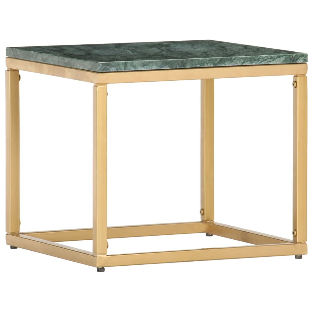 Table basse Vert 40x40x35 cm Pierre véritable et texture marbre - XIOS