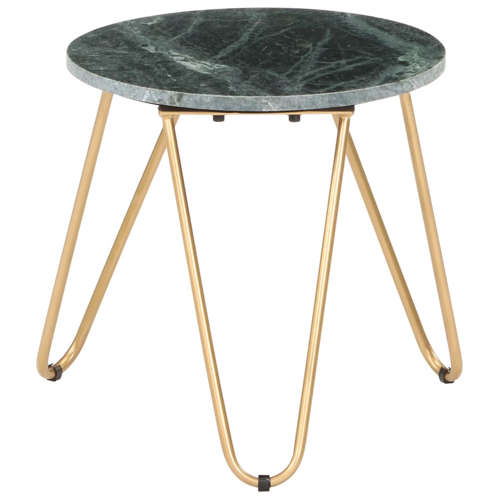 Table basse Vert 40x40x40 cm Pierre véritable et texture marbre - XIOS