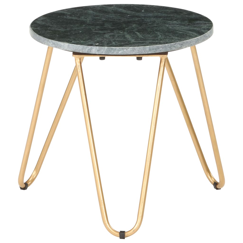 Table basse Vert 40x40x40 cm Pierre véritable et texture marbre - XIOS