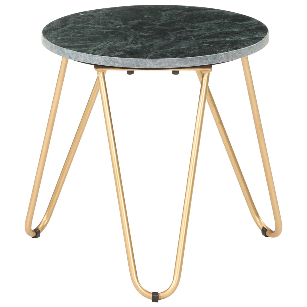 Table basse Vert 40x40x40 cm Pierre véritable et texture marbre - XIOS