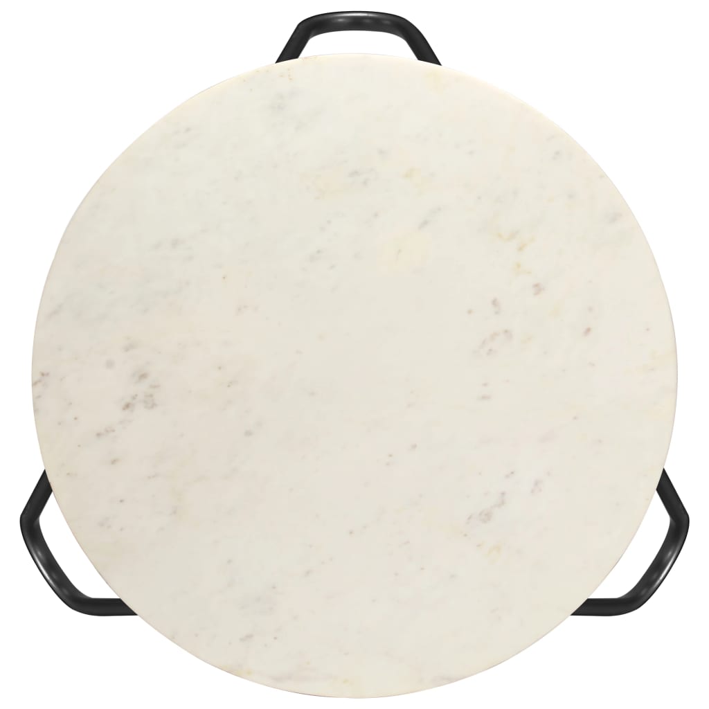 Table basse Blanc 65x65x42 cm Pierre véritable texture marbre