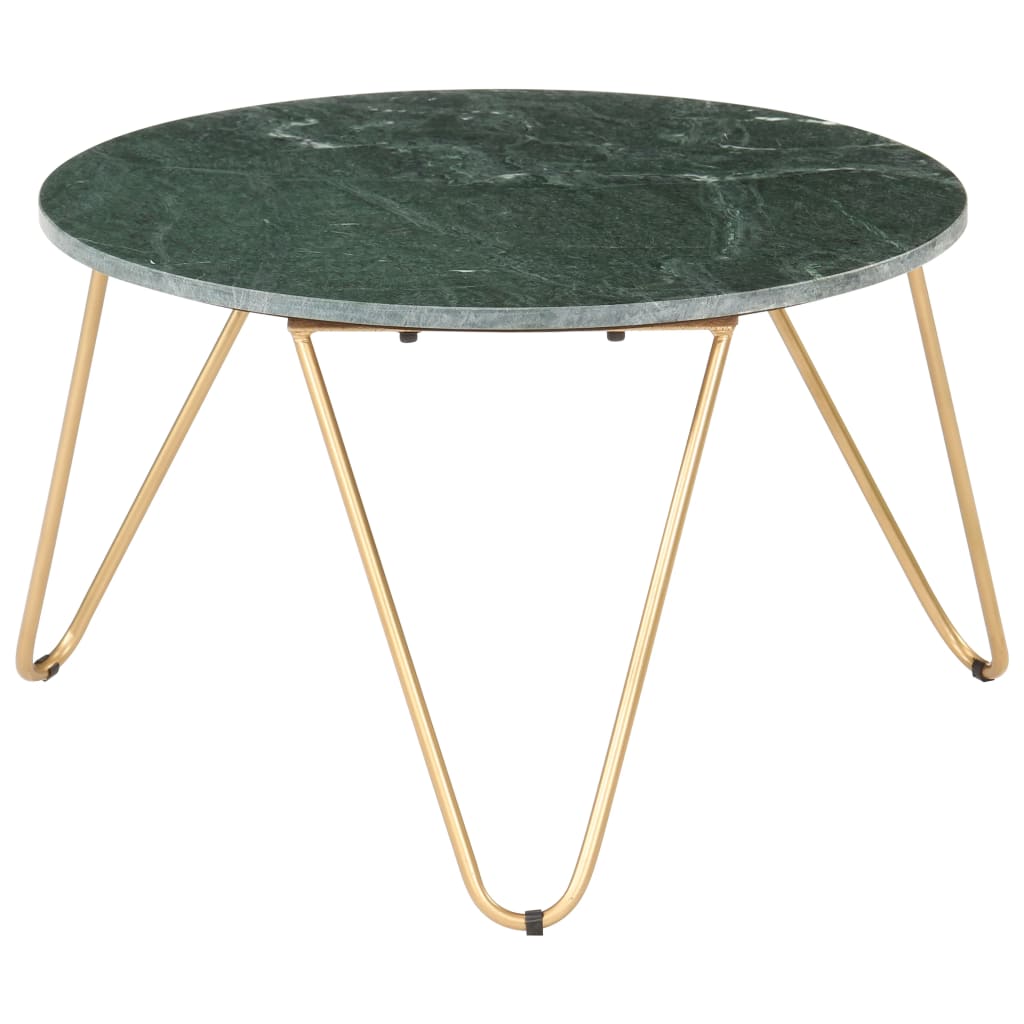 Table basse Vert 65x65x42 cm Pierre véritable et texture marbre - XIOS