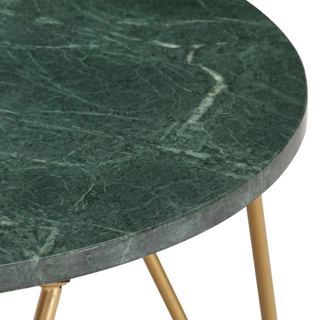 Table basse Vert 65x65x42 cm Pierre véritable et texture marbre - XIOS
