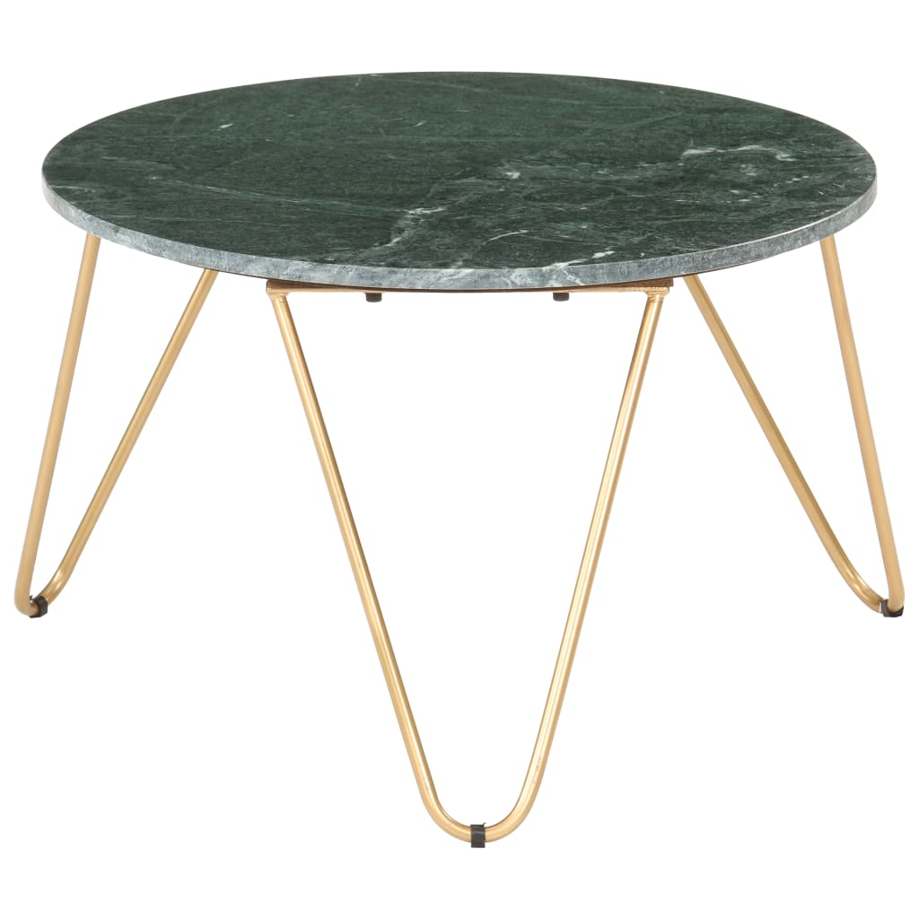 Table basse Vert 65x65x42 cm Pierre véritable et texture marbre - XIOS