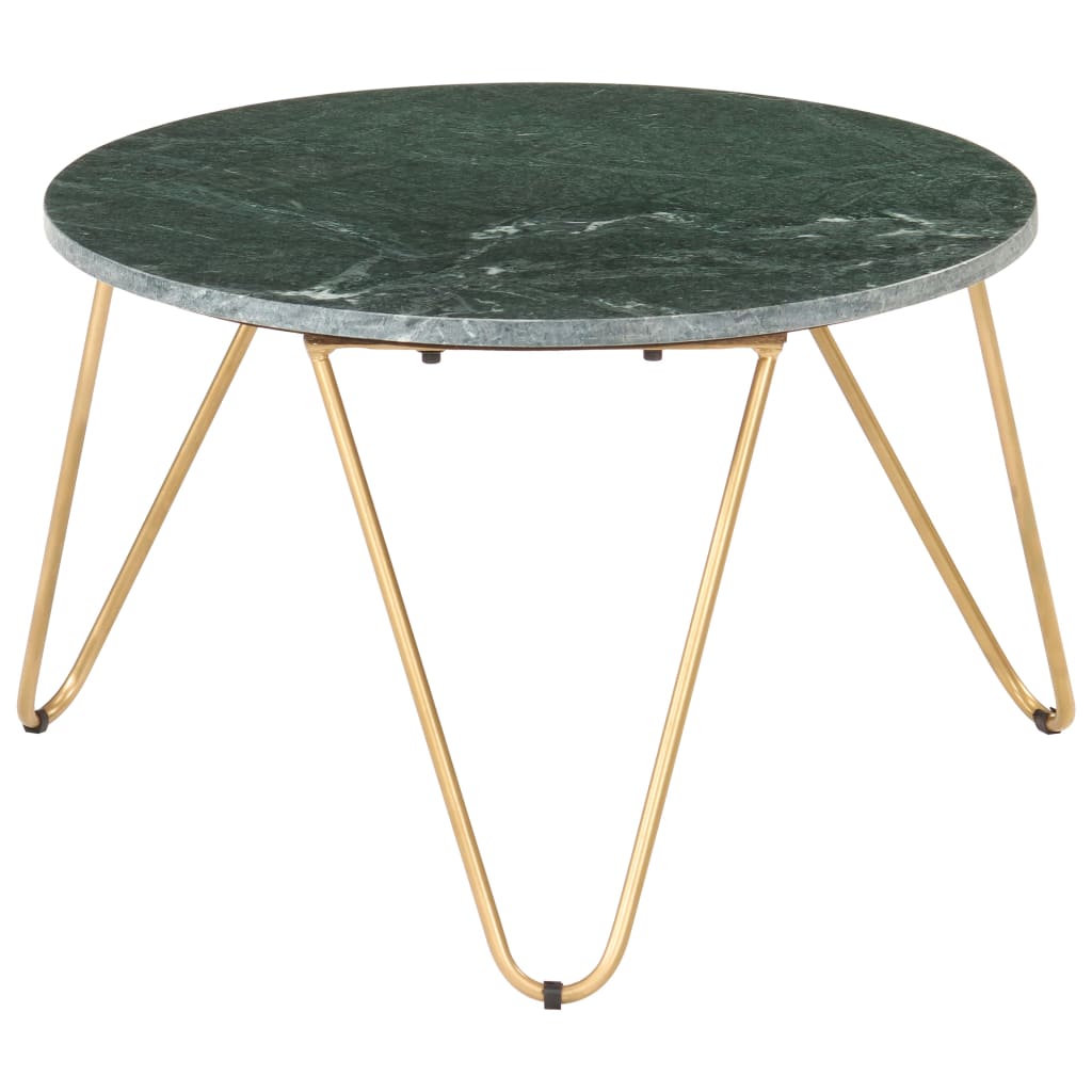 Table basse Vert 65x65x42 cm Pierre véritable et texture marbre - XIOS