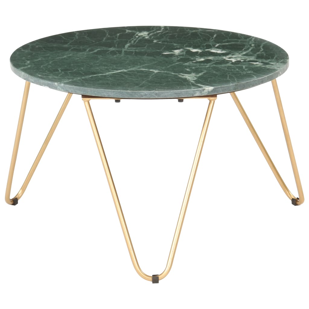 Table basse Vert 65x65x42 cm Pierre véritable et texture marbre - XIOS