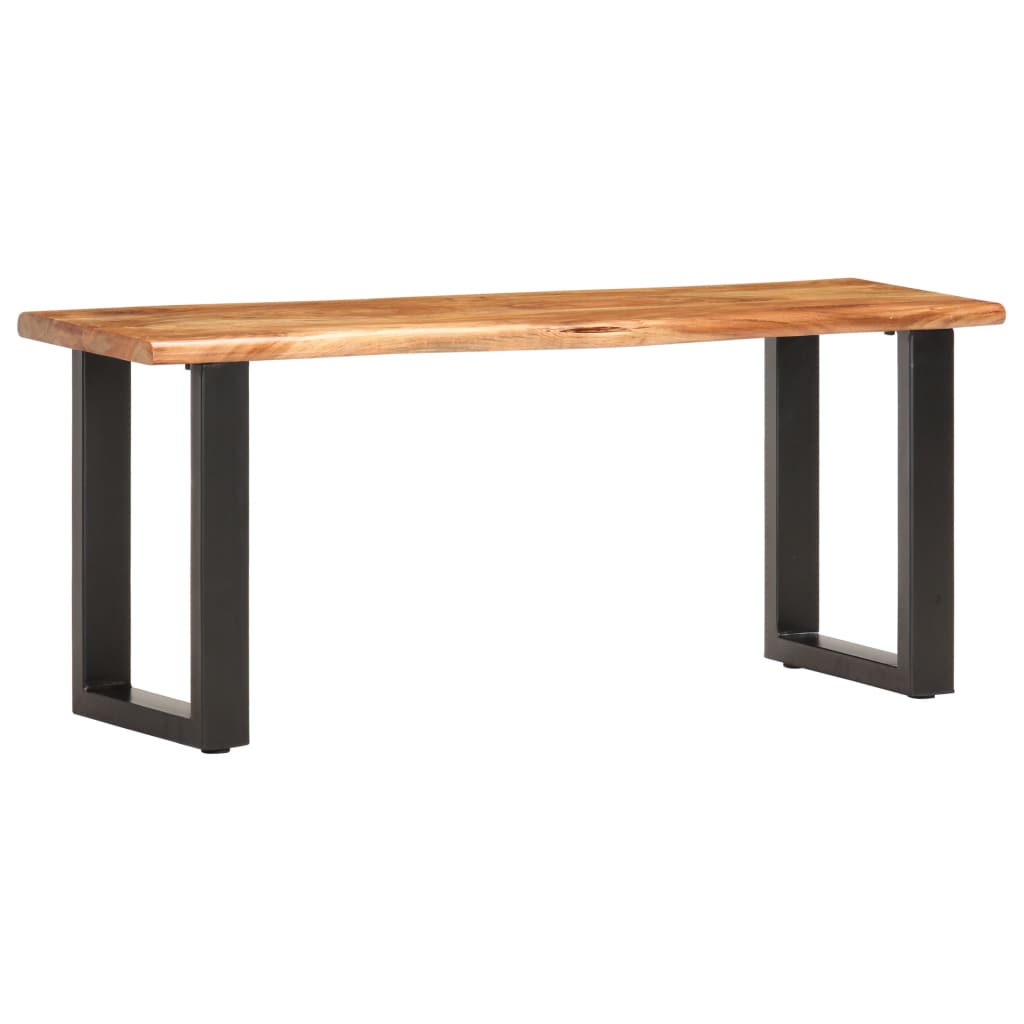 Banc au bord naturel du bois 110 cm Bois d'acacia solide acier - XIOS