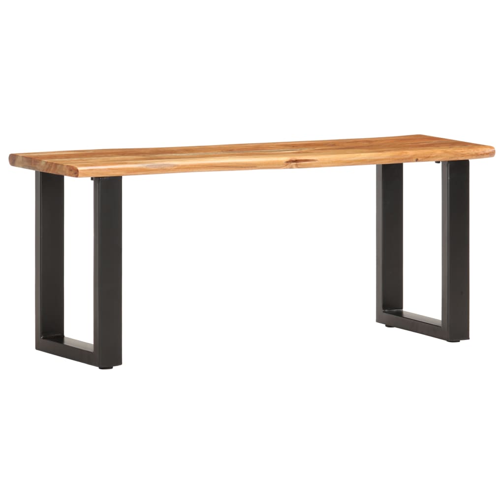 Banc au bord naturel du bois 110 cm Bois d'acacia solide acier - XIOS