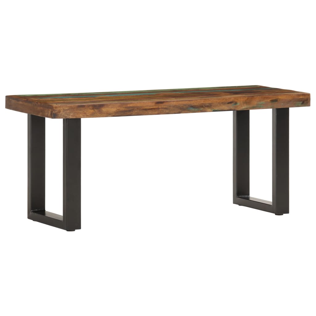 Banc 110 cm Bois de récupération solide et acier - XIOS