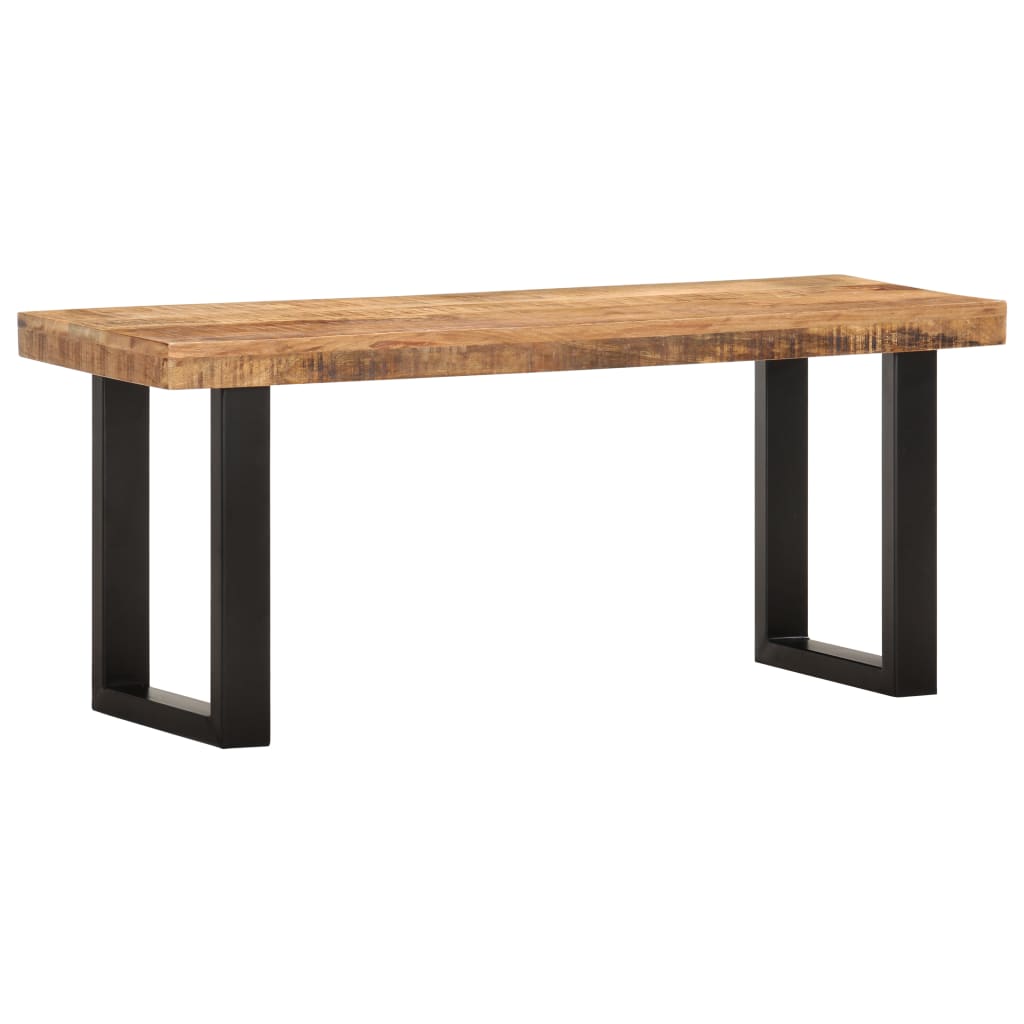 Banc 110 cm Bois de manguier brut massif et acier - XIOS