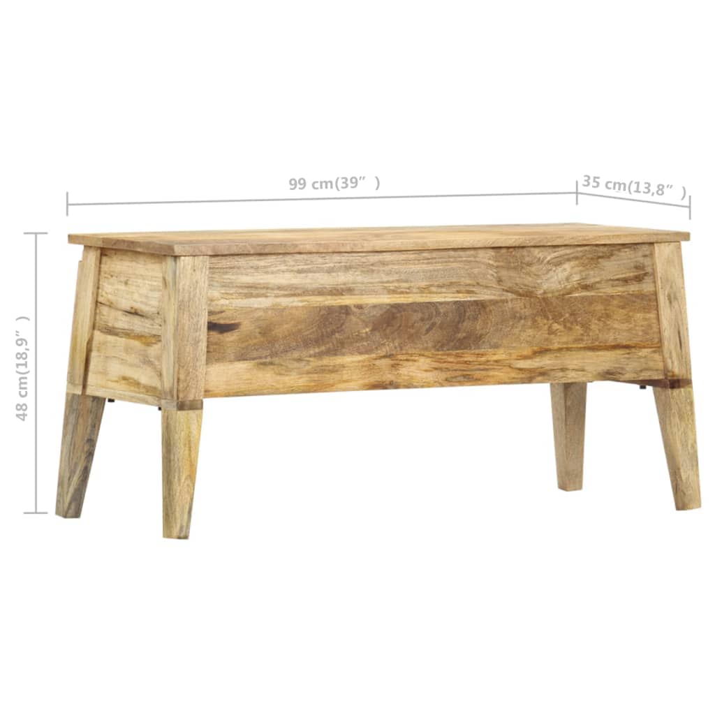 Boîte de rangement 99x35x48 cm Bois de manguier solide - XIOS