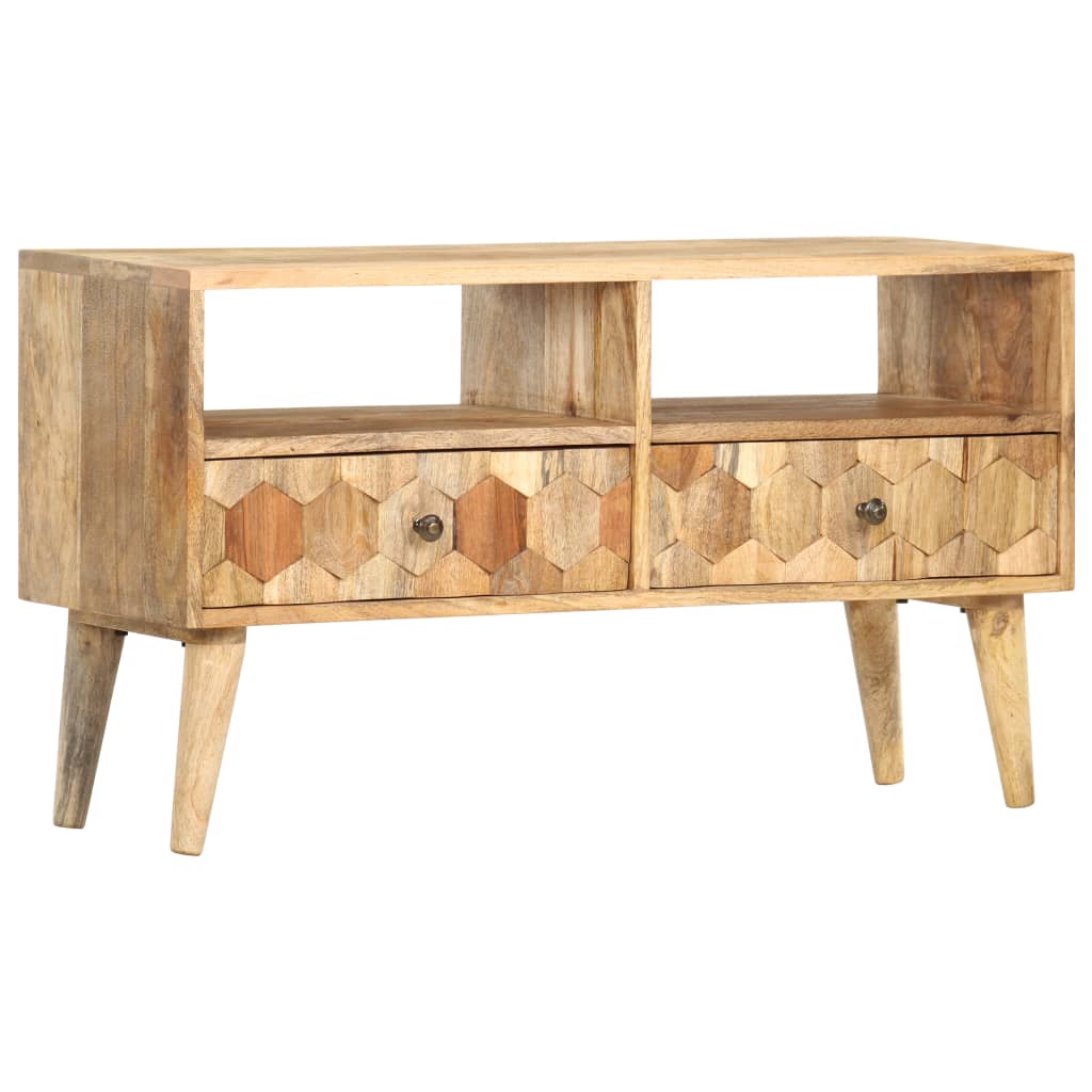 Meuble TV 90x30x50 cm Bois de manguier solide - XIOS