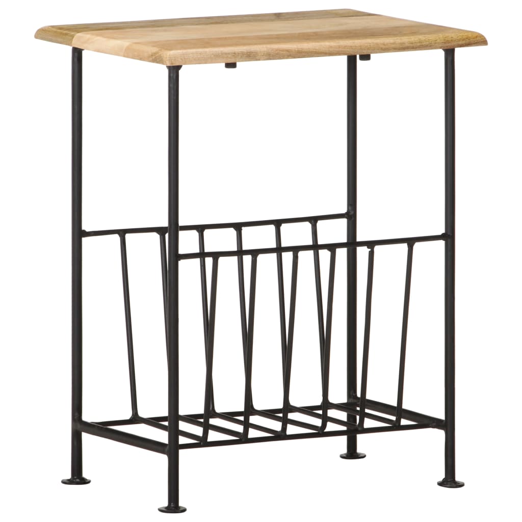 Porte-revues 40x30x50 cm Bois de manguier solide et acier - XIOS