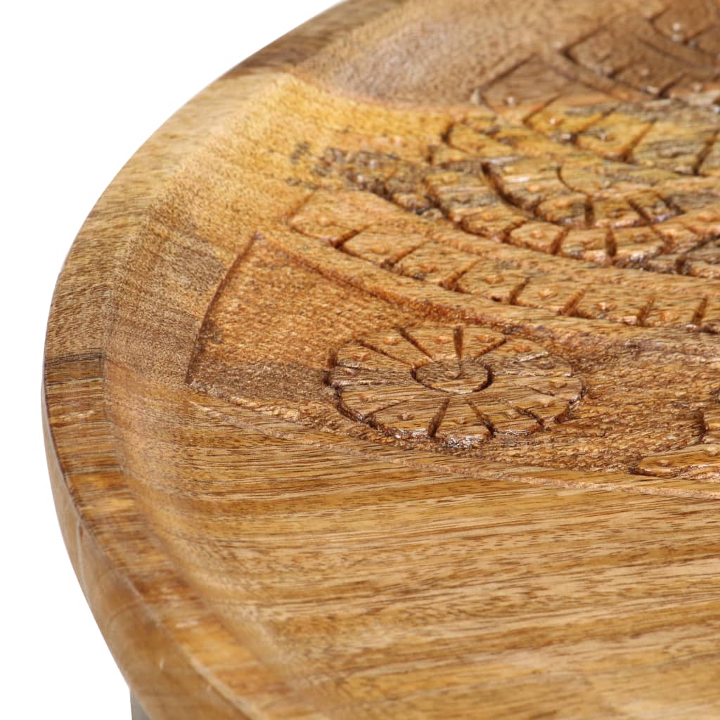 Tables d'appoint rondes 2 pcs Bois de manguier solide et acier - XIOS